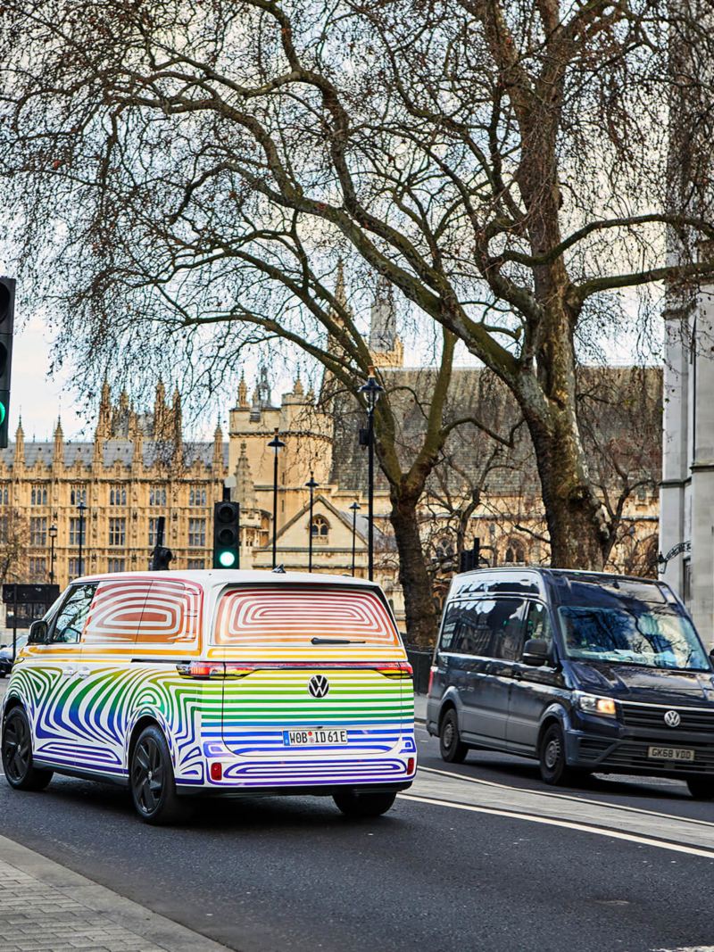 The #IDBuzz was spotted cruising some of the London's key landmarks in early February