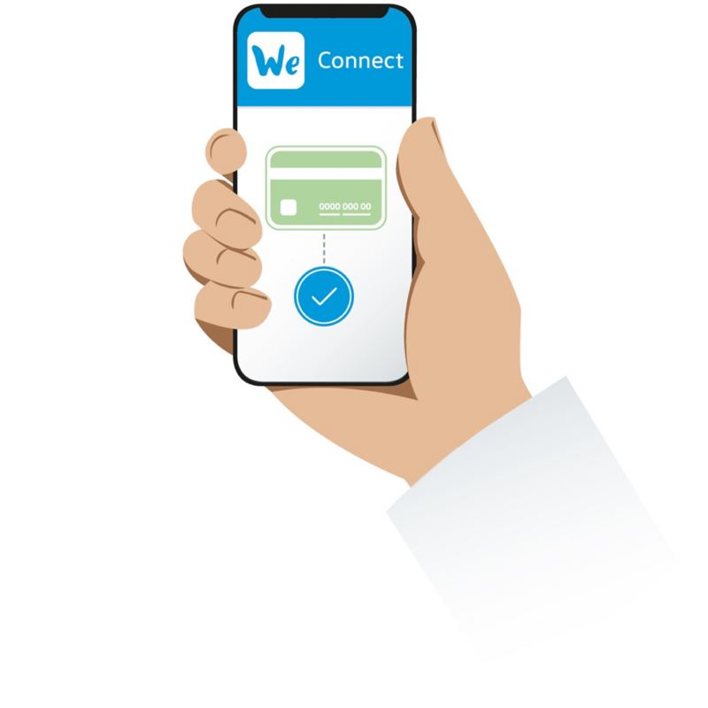 Illustration of a payment via a smartphone using the We Charge app