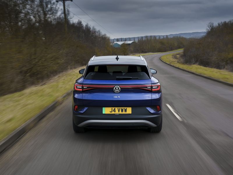 Volkswagen ID.4 driving along a country road