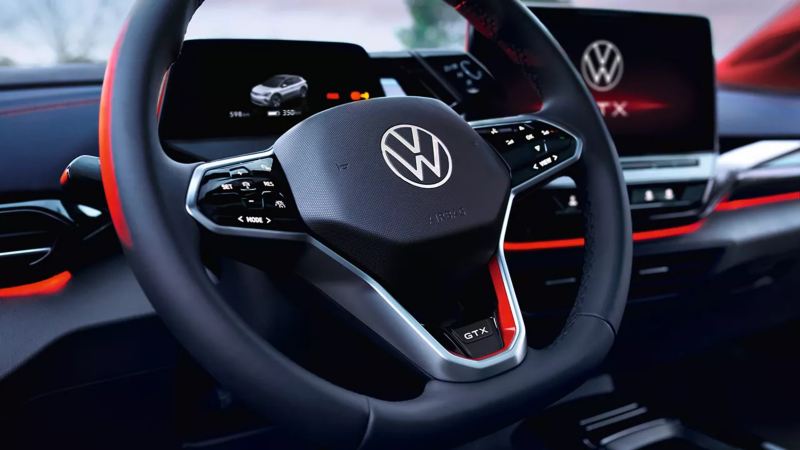 VW black steering wheel