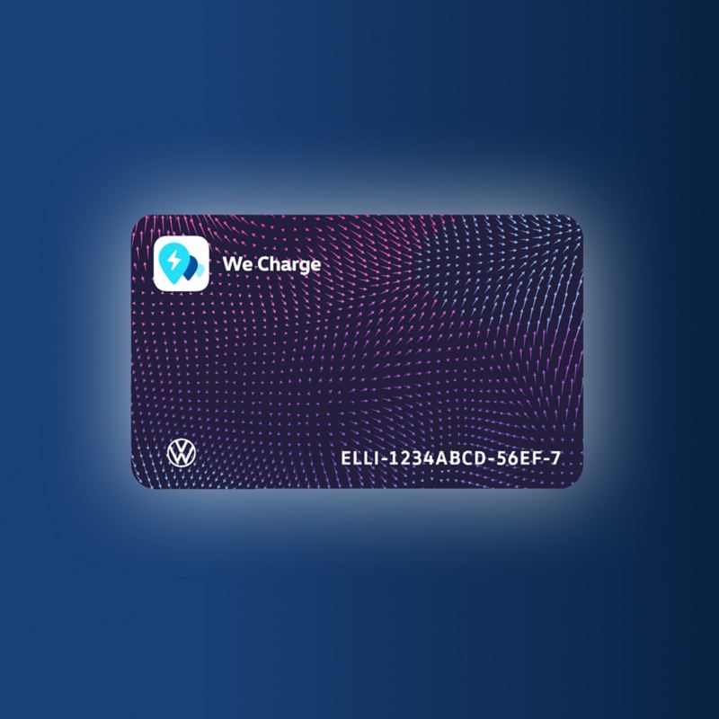 Graphic showing a We Charge card. 