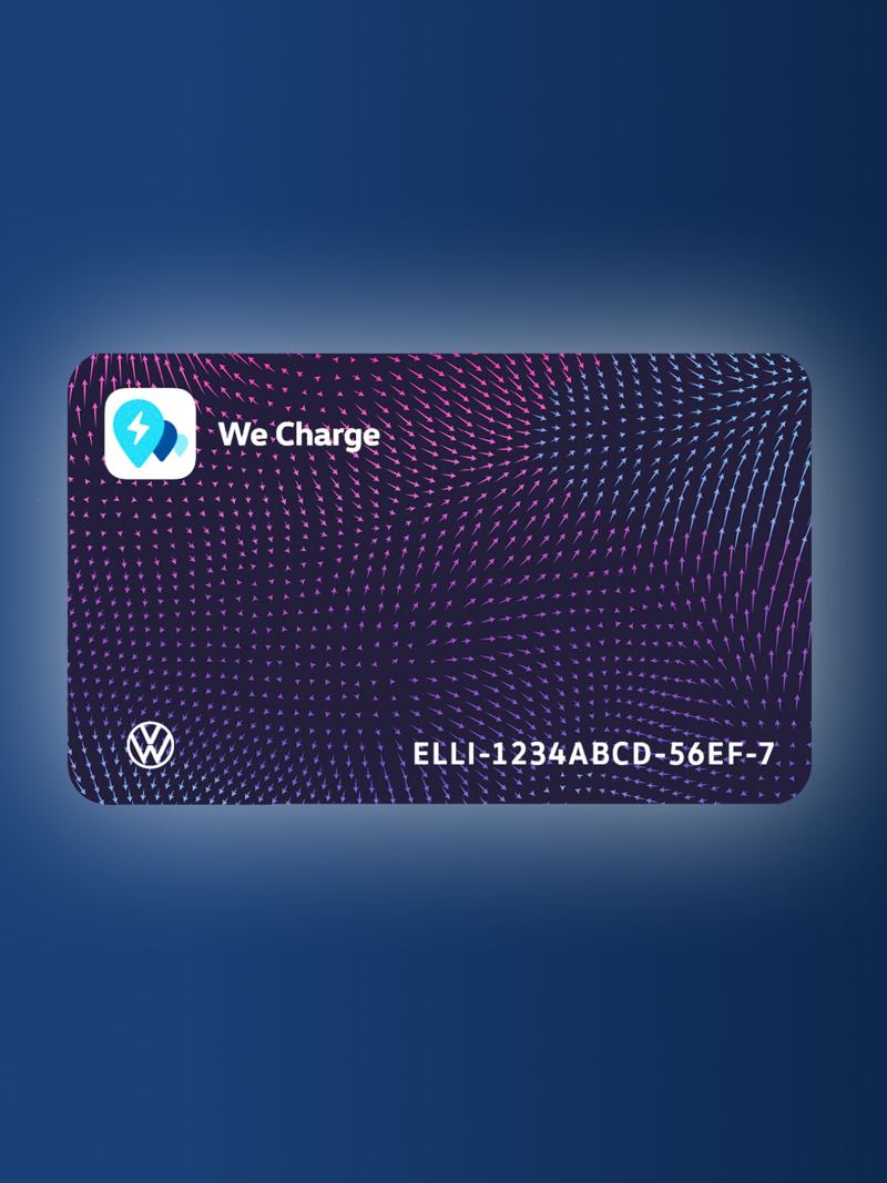 Graphic showing a We Charge card. 