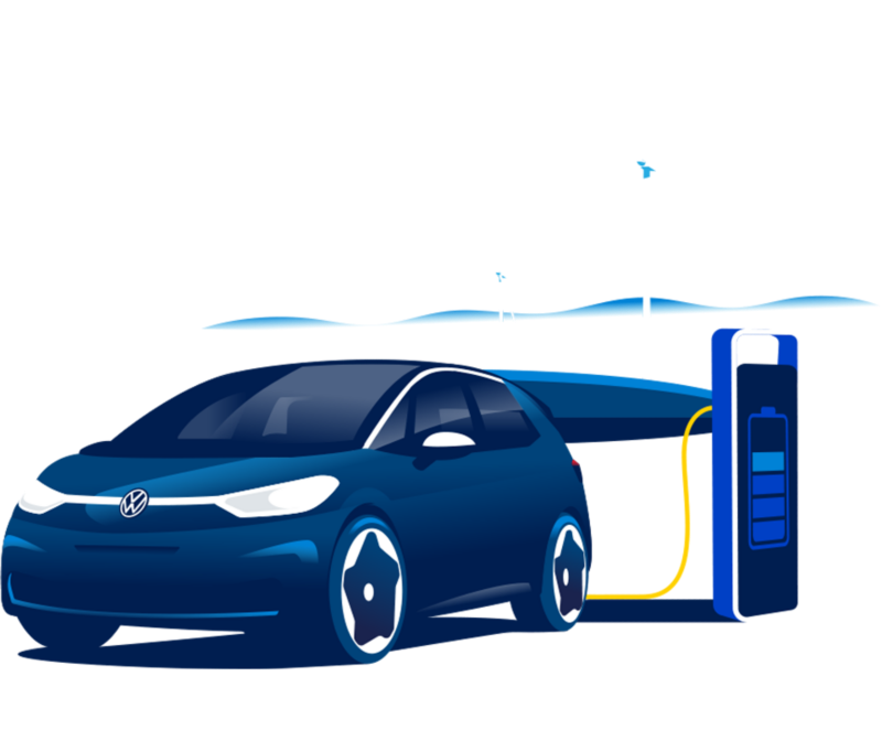 Ilustracja ID.3 jest ładowany zieloną energią