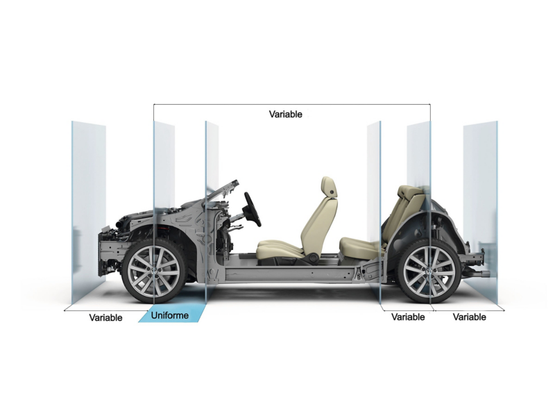 Estructura de la plataforma modular MQB de los autos y camionetas Volkswagen