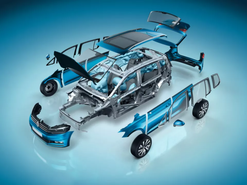 Exploded diagram of how airbags work