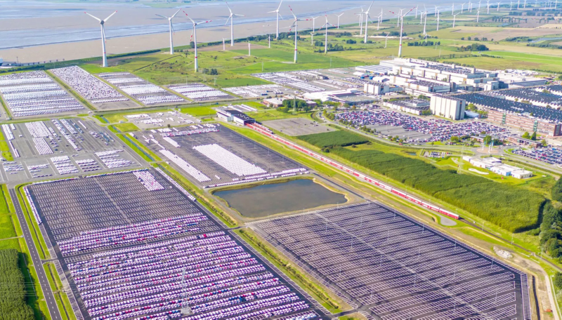 Vista aérea de las fabricas de VW.