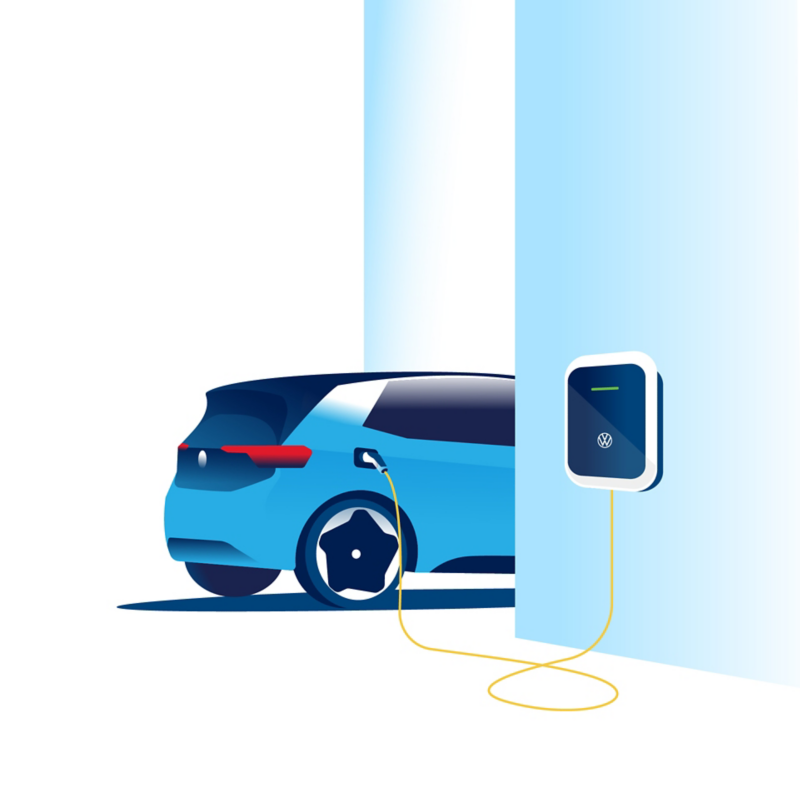The Volkswagen ID.3 charges on the ID. Charger.