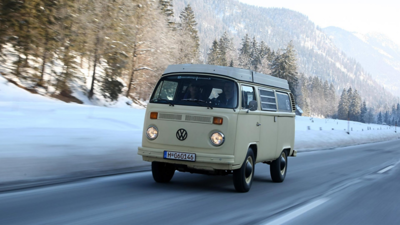 Den första VW folkabussen med fyrhjulsdrift 1975