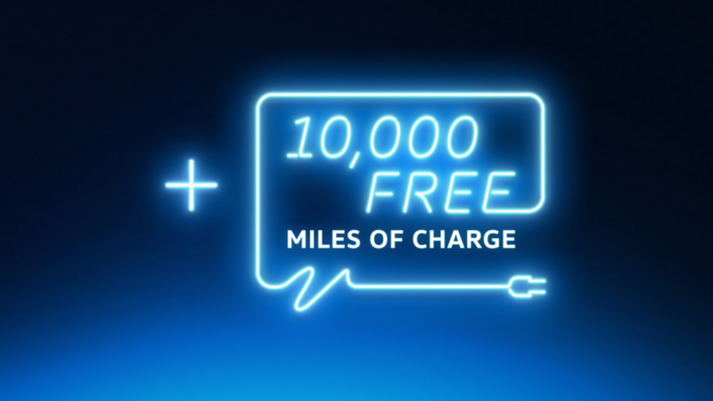 Illustration of the VW 10,000 free miles of charge offer