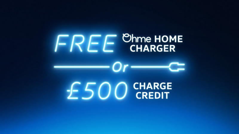 Illustration of the VW free Ohme Home charger or £500 charge credit offer