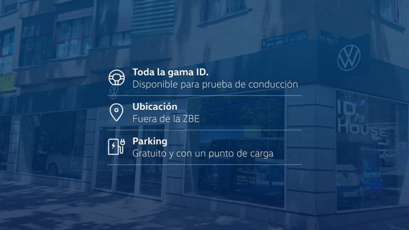 El concesionario Jarmauto de Volkswagen con una transparencia azul marino encima y con información acerca del mismo