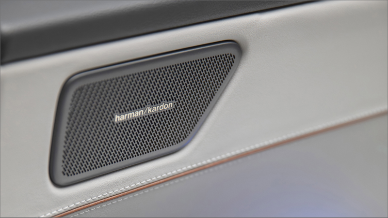 A close-up shot of a Harman Kardon speaker in the 2027 Atlas. 