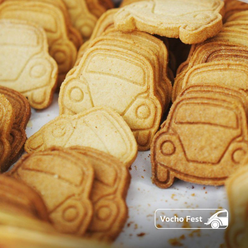 Galletas de Vocho que fueron regaladas en un evento de Vocho Fest en Puebla. 