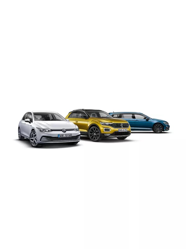 A range of Volkswagen passenger cars