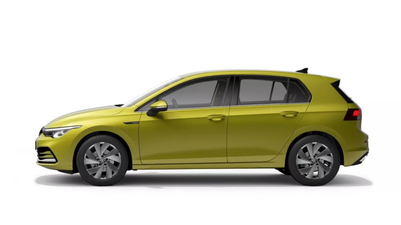 Volkswagen Golf in yellow colour