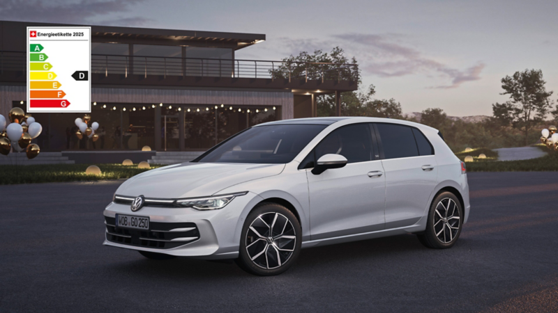 Bild vom neuen Golf mit Energieetikette