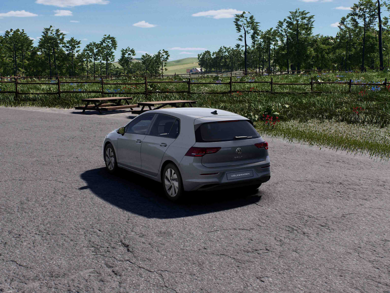 A side view of a white Golf Match