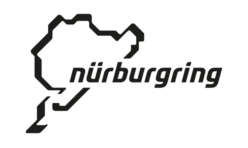 Logo for Nürburgring med racerbanens omrids. 