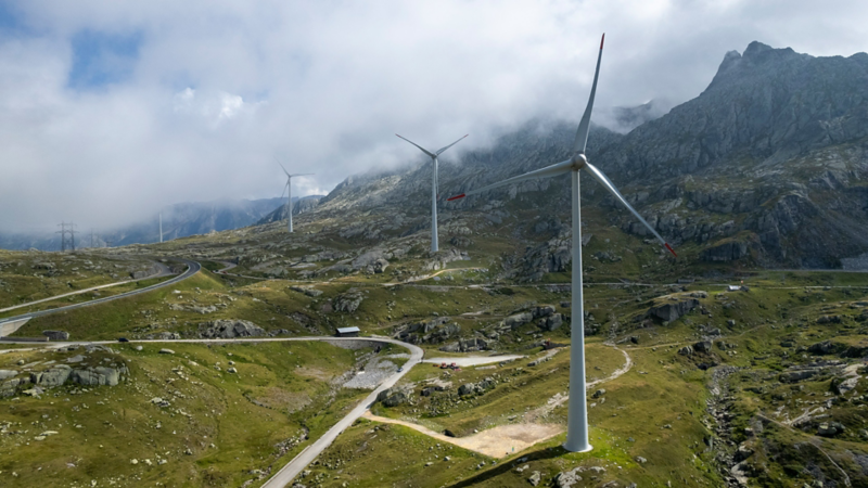 Le parc éolien du Gothard : des éoliennes sur le col du Gothard