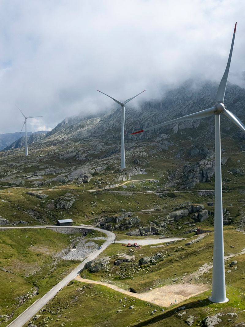 Il parco eolico del Gottardo: turbine eoliche sul Passo del Gottardo