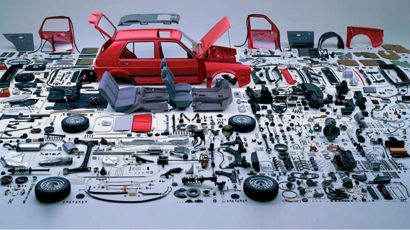 Golg MK2 Volkswagen - Auto deportivo desmontado en todas sus piezas 