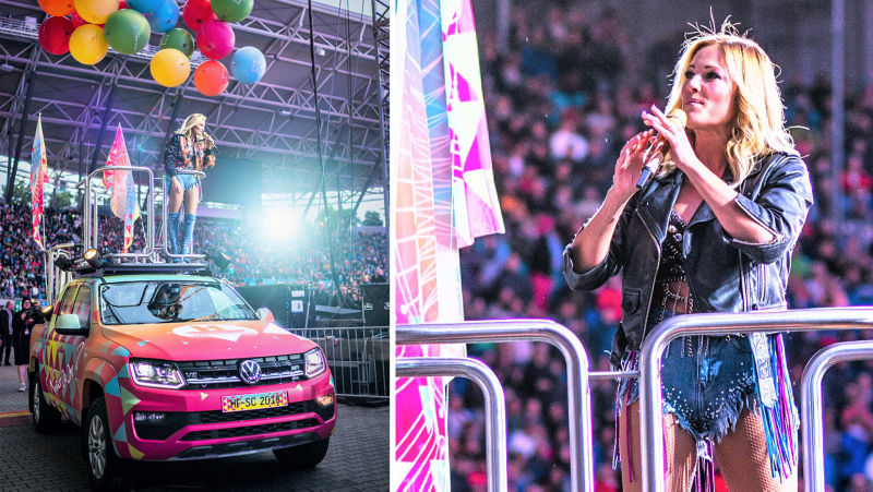 Tyska megastjärnan Helene Fischer på turné med Volkswagen Amarok.