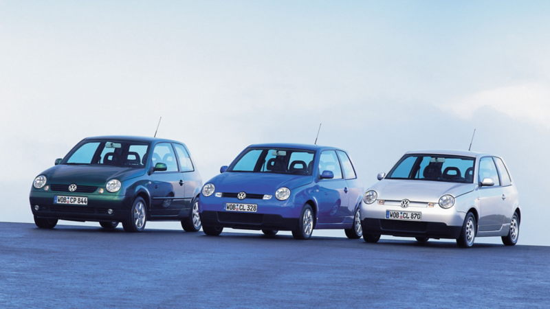 Trois VW Lupo vue de face.