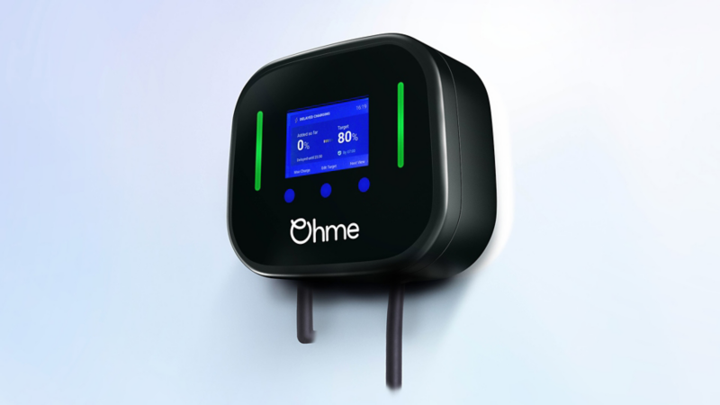 close up of an ohme Home Pro mounted to a wall