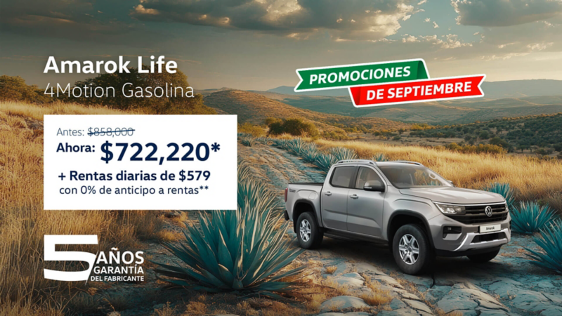 Estrena una camioneta pickup VW Amarok Life a precio especial