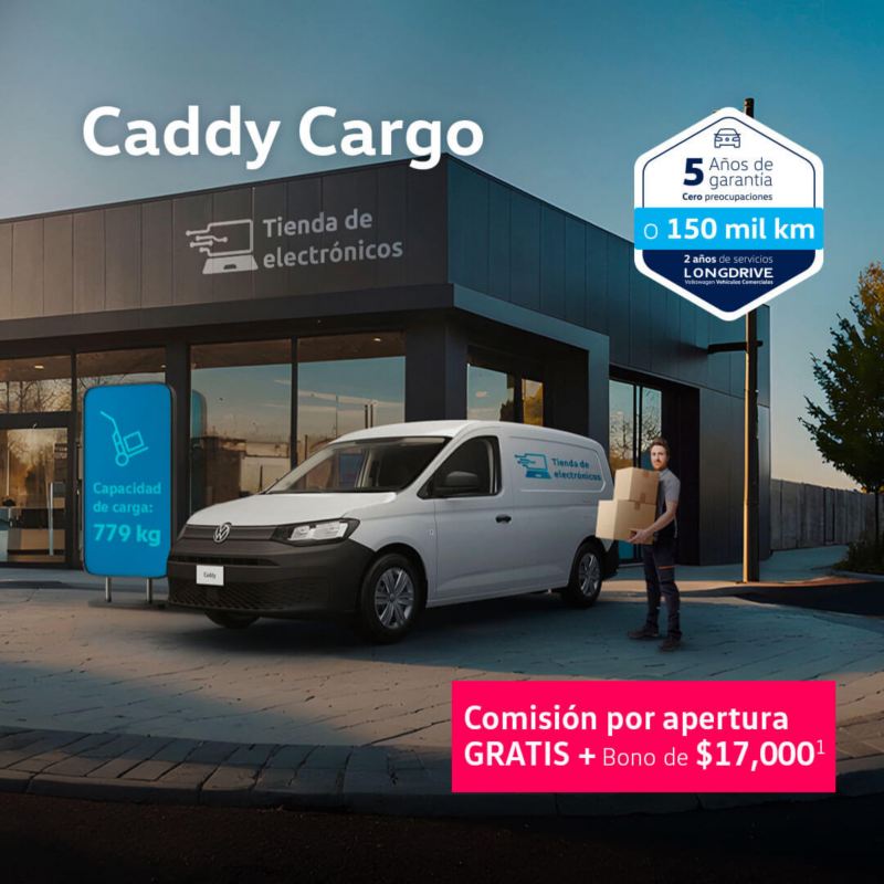 Promo VW Caddy Cargo con comisión por apertura GRATIS + Bono de $17,000 