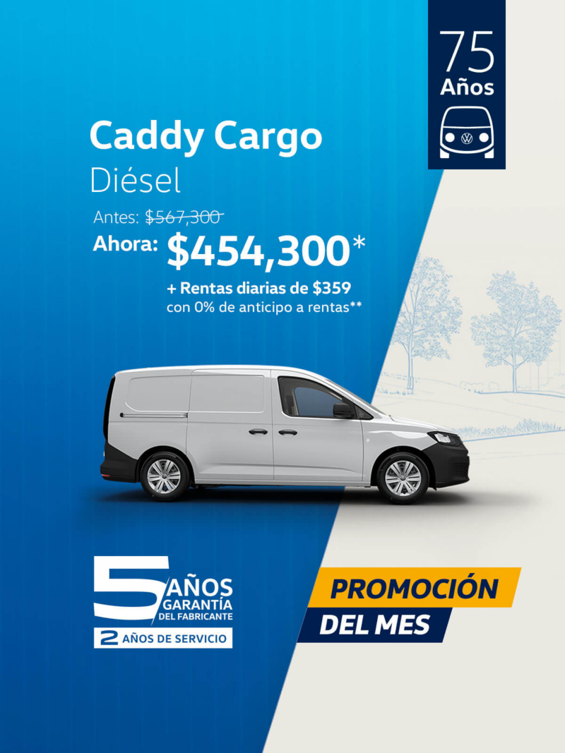 Ofertas de verano Volkswagen, Caddy Cargo a precio promocional