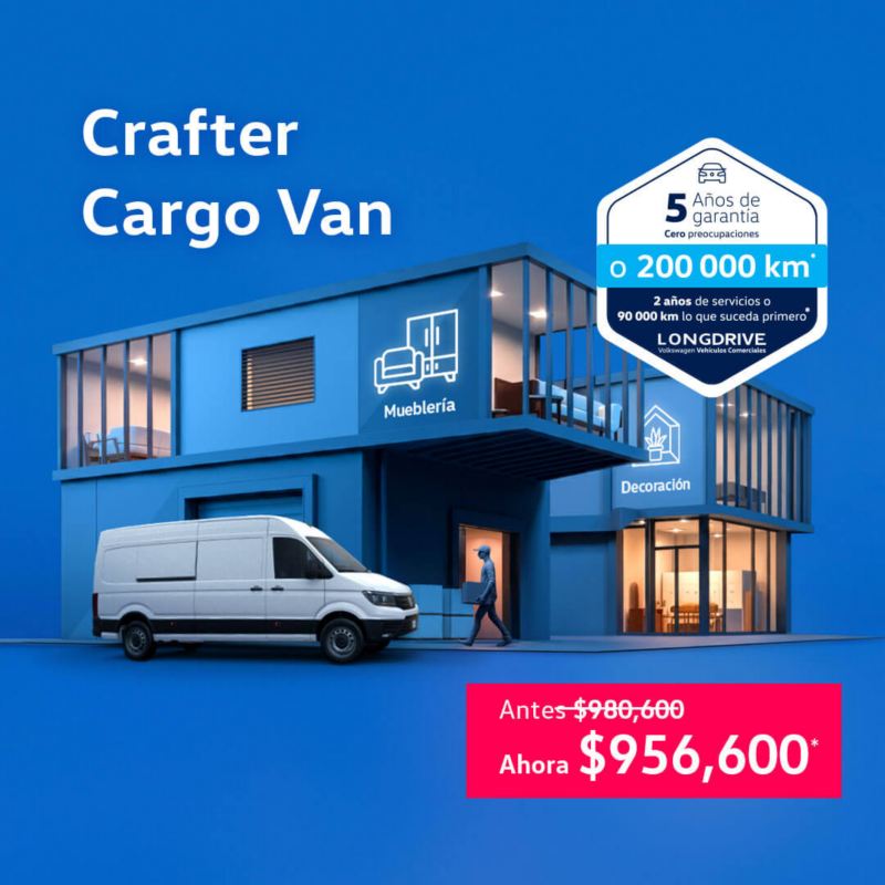 Promoción VW Crafter Cargo Van ahora desde $956,600