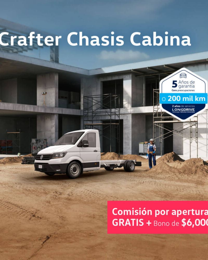 Promoción VW Crafter Chasis con comisión por apertura GRATIS + Bono de $6,000