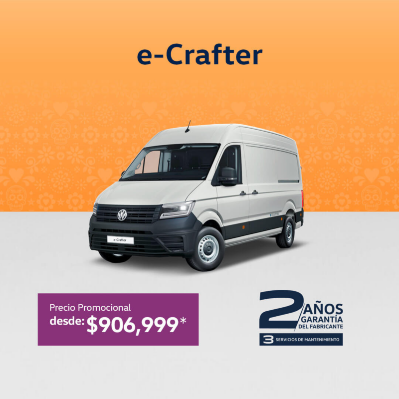 Adquiere un vehículo eléctrico VW e-Crafter a precio de promoción