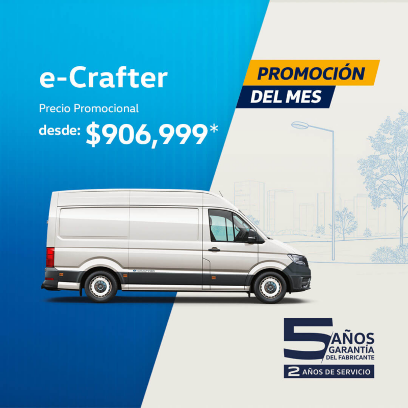 Adquiere un vehículo eléctrico VW e-Crafter a precio de promoción
