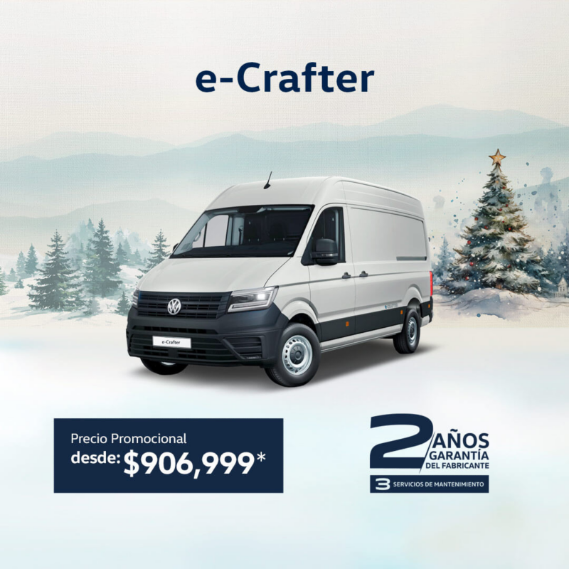 Adquiere un vehículo eléctrico VW e-Crafter a precio de promoción