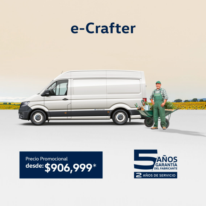 Adquiere un vehículo eléctrico VW e-Crafter a precio de promoción