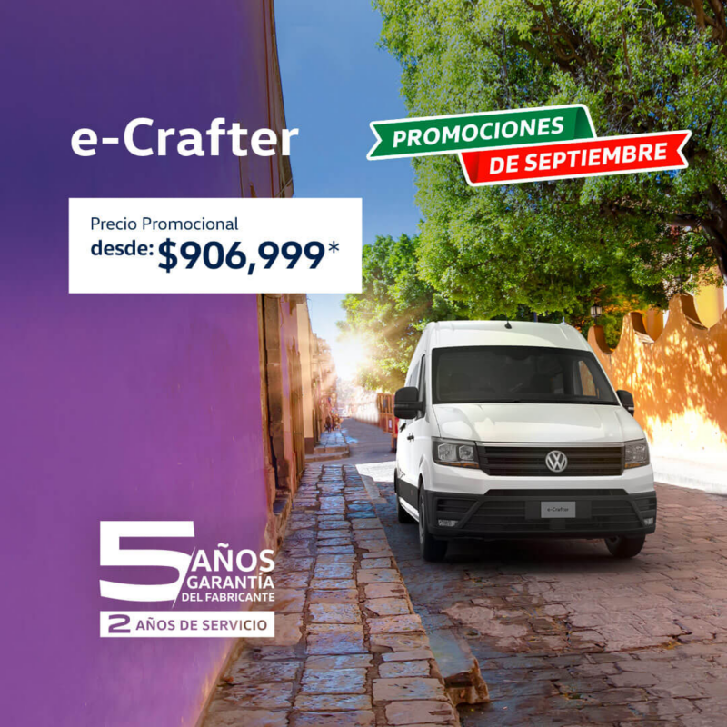 Adquiere un vehículo eléctrico VW e-Crafter a precio de promoción