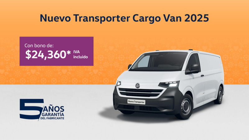 Promoción VW Nuevo Transporter Cargo Van desde $731,900