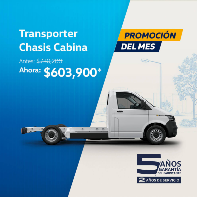 Ofertas de verano VW Transporter Chasis Cabina a precio de promoción