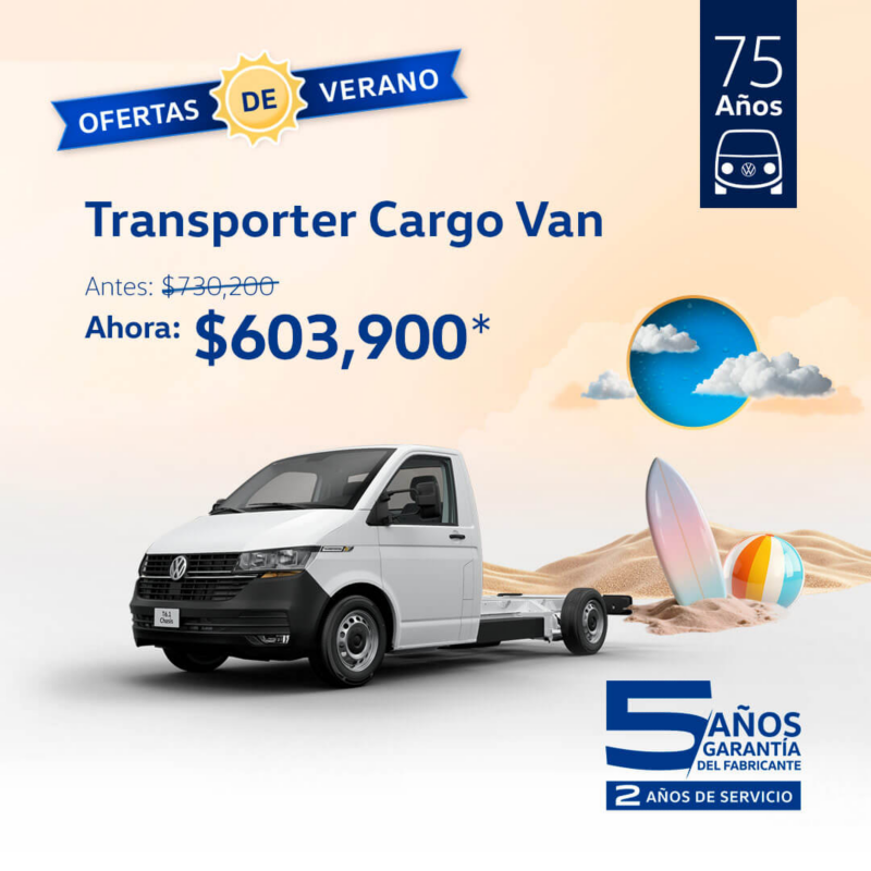 Ofertas de verano VW Transporter Chasis Cabina a precio de promoción