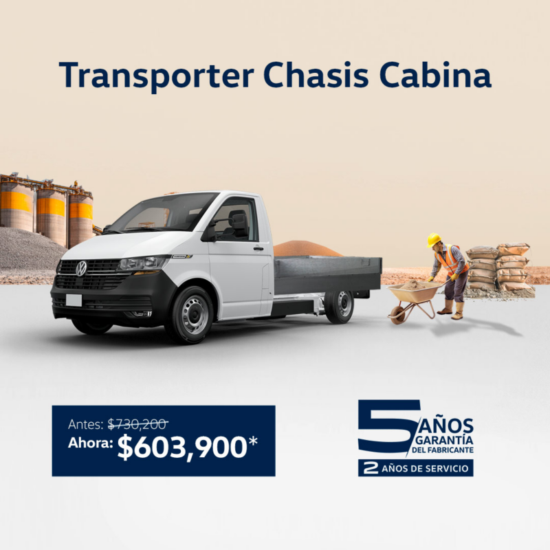 Ofertas de verano VW Transporter Chasis Cabina a precio de promoción