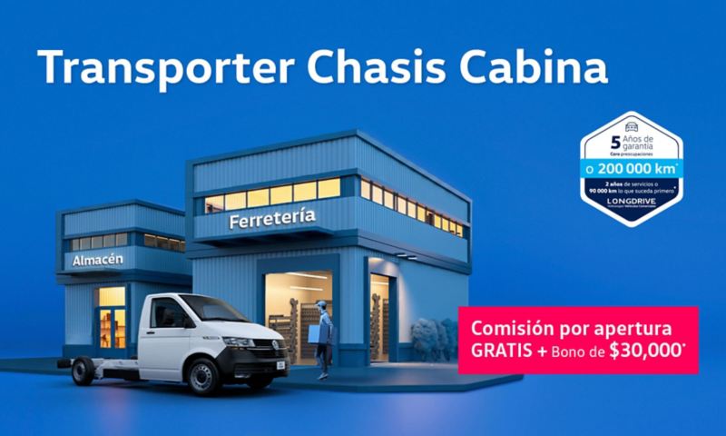 Promoción VW Transporter Chasis con Bono de $30,000