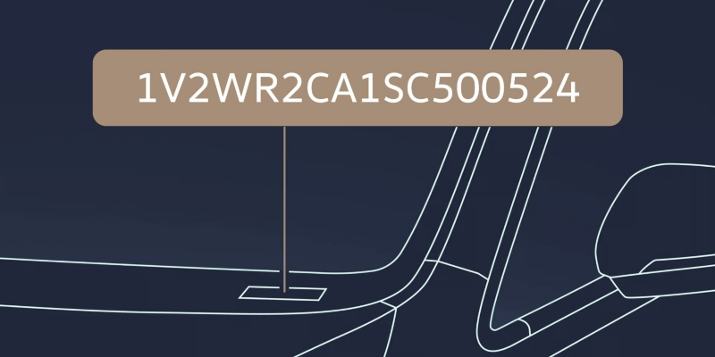Your VW vehicle identification number (VIN) located on the dashboard of the viewing window near the windshield in front of the driver seat