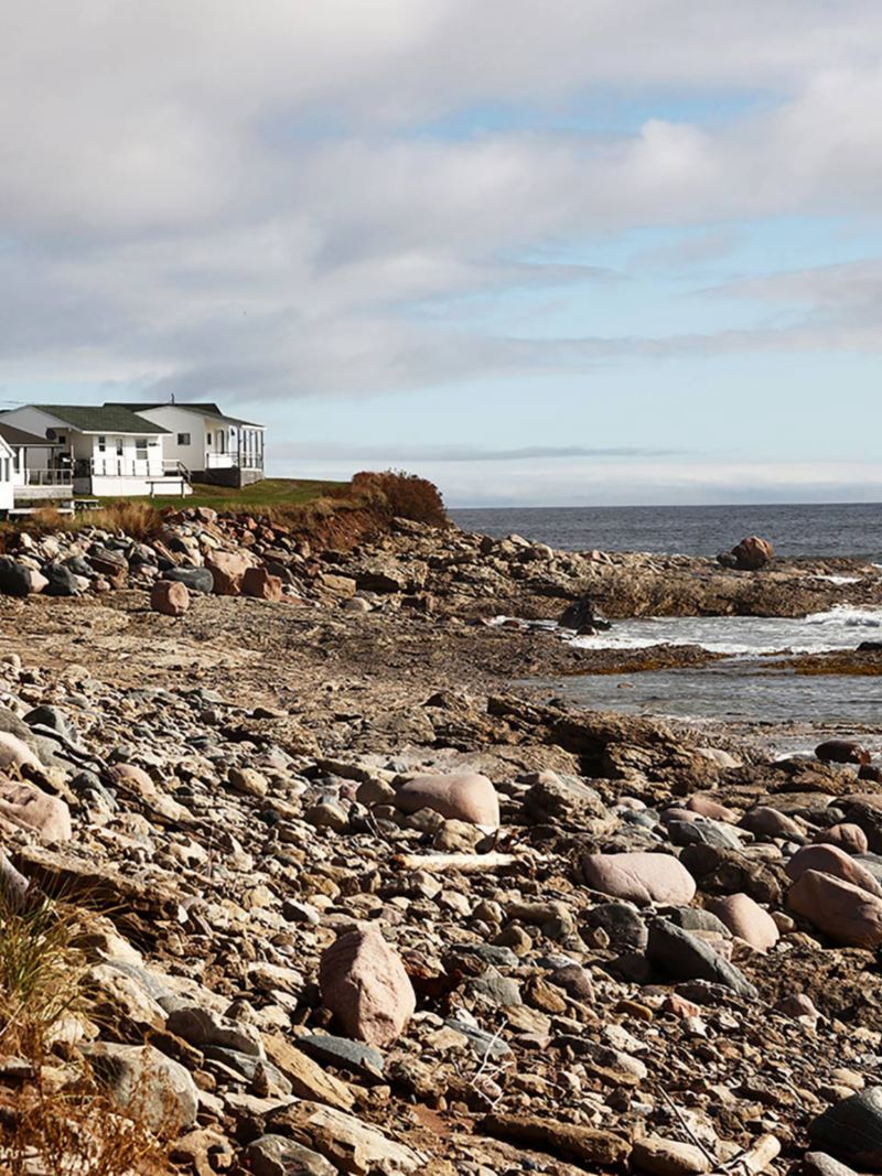 Några småhus vid kusten i Nova Scotia