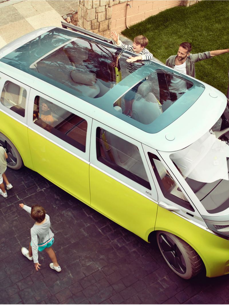 A bird's eye view of the Volkswagen ID. Buzz.