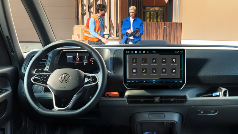 Interiören på en VW ID. Buzz Cargo