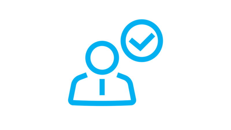 Un icono que muestra la silueta de una persona con un check.