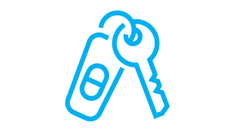 Un icono que muestra unas llaves de coche