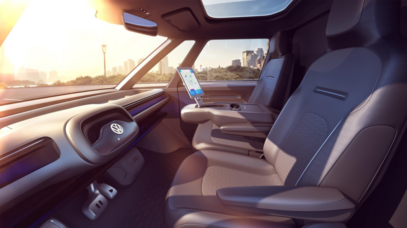 Volkswagen ID. Buzz Cargo konceptbil förarplatsen